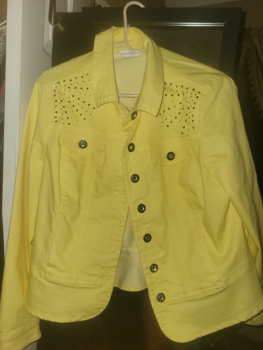Christopher & Banks Yellow Stud-Trim Jean Jacket